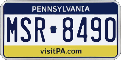 PA license plate MSR8490
