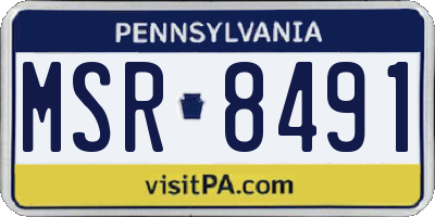 PA license plate MSR8491