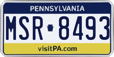 PA license plate MSR8493