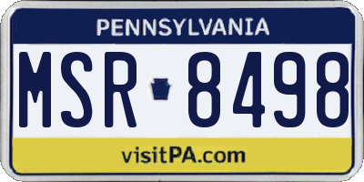 PA license plate MSR8498