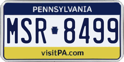 PA license plate MSR8499