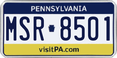 PA license plate MSR8501