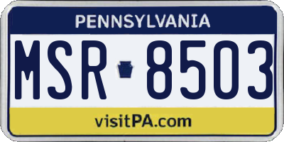 PA license plate MSR8503