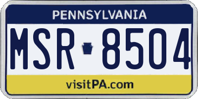 PA license plate MSR8504