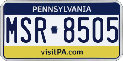PA license plate MSR8505