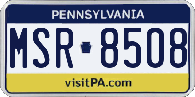 PA license plate MSR8508