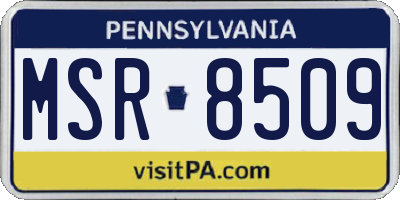 PA license plate MSR8509