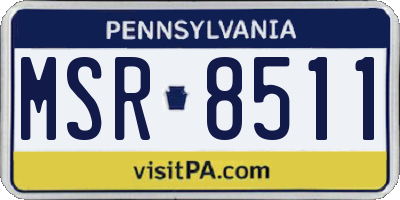 PA license plate MSR8511