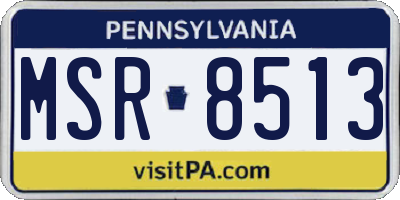 PA license plate MSR8513