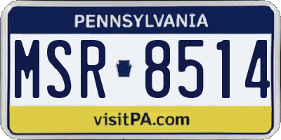 PA license plate MSR8514
