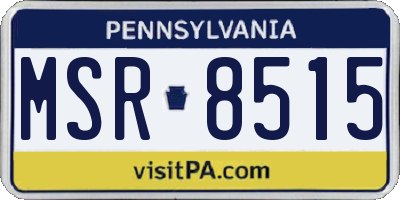 PA license plate MSR8515