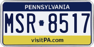 PA license plate MSR8517