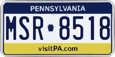 PA license plate MSR8518