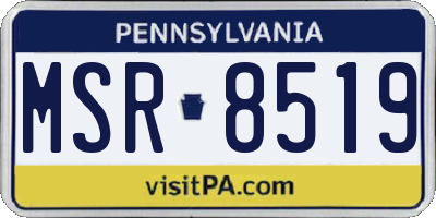 PA license plate MSR8519