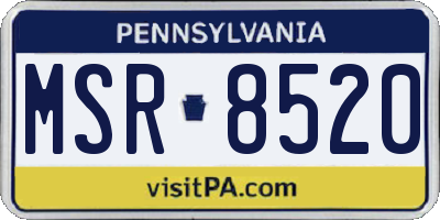 PA license plate MSR8520