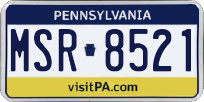 PA license plate MSR8521