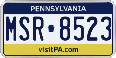 PA license plate MSR8523