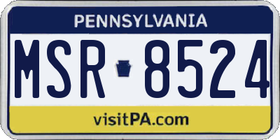 PA license plate MSR8524