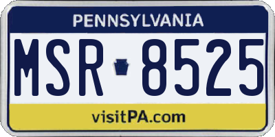 PA license plate MSR8525