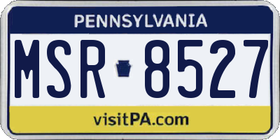 PA license plate MSR8527