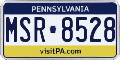 PA license plate MSR8528