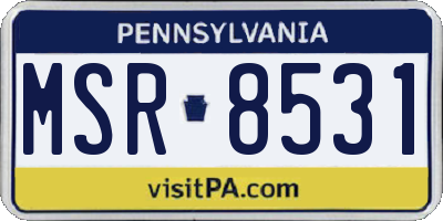 PA license plate MSR8531