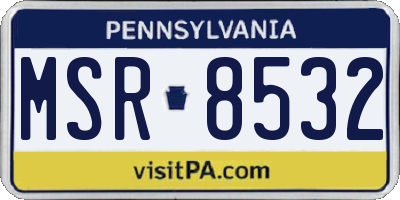 PA license plate MSR8532