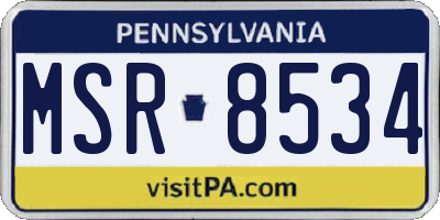 PA license plate MSR8534