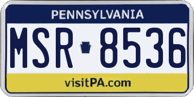 PA license plate MSR8536