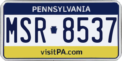 PA license plate MSR8537