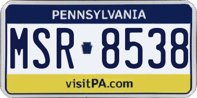 PA license plate MSR8538