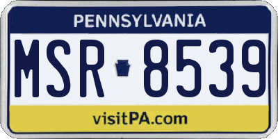 PA license plate MSR8539