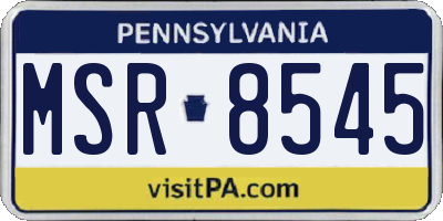 PA license plate MSR8545
