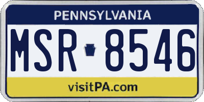PA license plate MSR8546