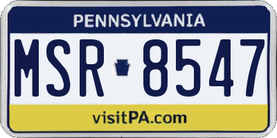 PA license plate MSR8547