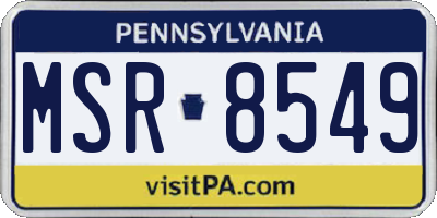 PA license plate MSR8549