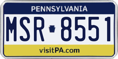 PA license plate MSR8551