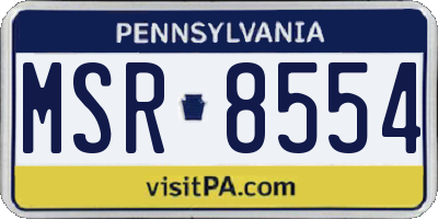 PA license plate MSR8554