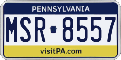 PA license plate MSR8557