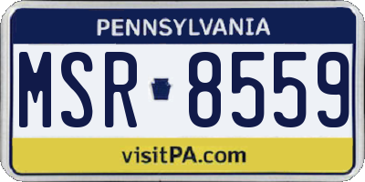 PA license plate MSR8559