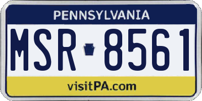 PA license plate MSR8561