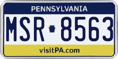 PA license plate MSR8563