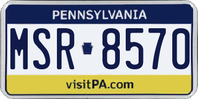 PA license plate MSR8570
