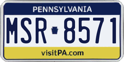 PA license plate MSR8571