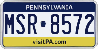 PA license plate MSR8572