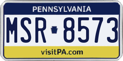 PA license plate MSR8573