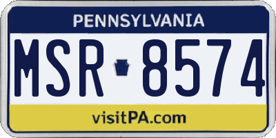 PA license plate MSR8574