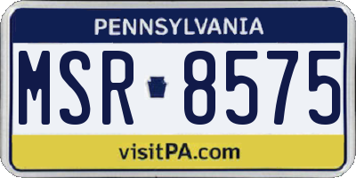 PA license plate MSR8575