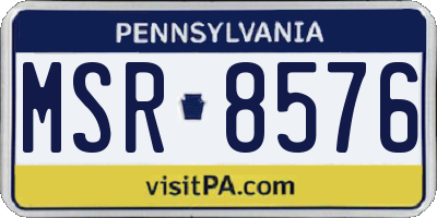 PA license plate MSR8576