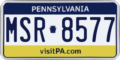 PA license plate MSR8577